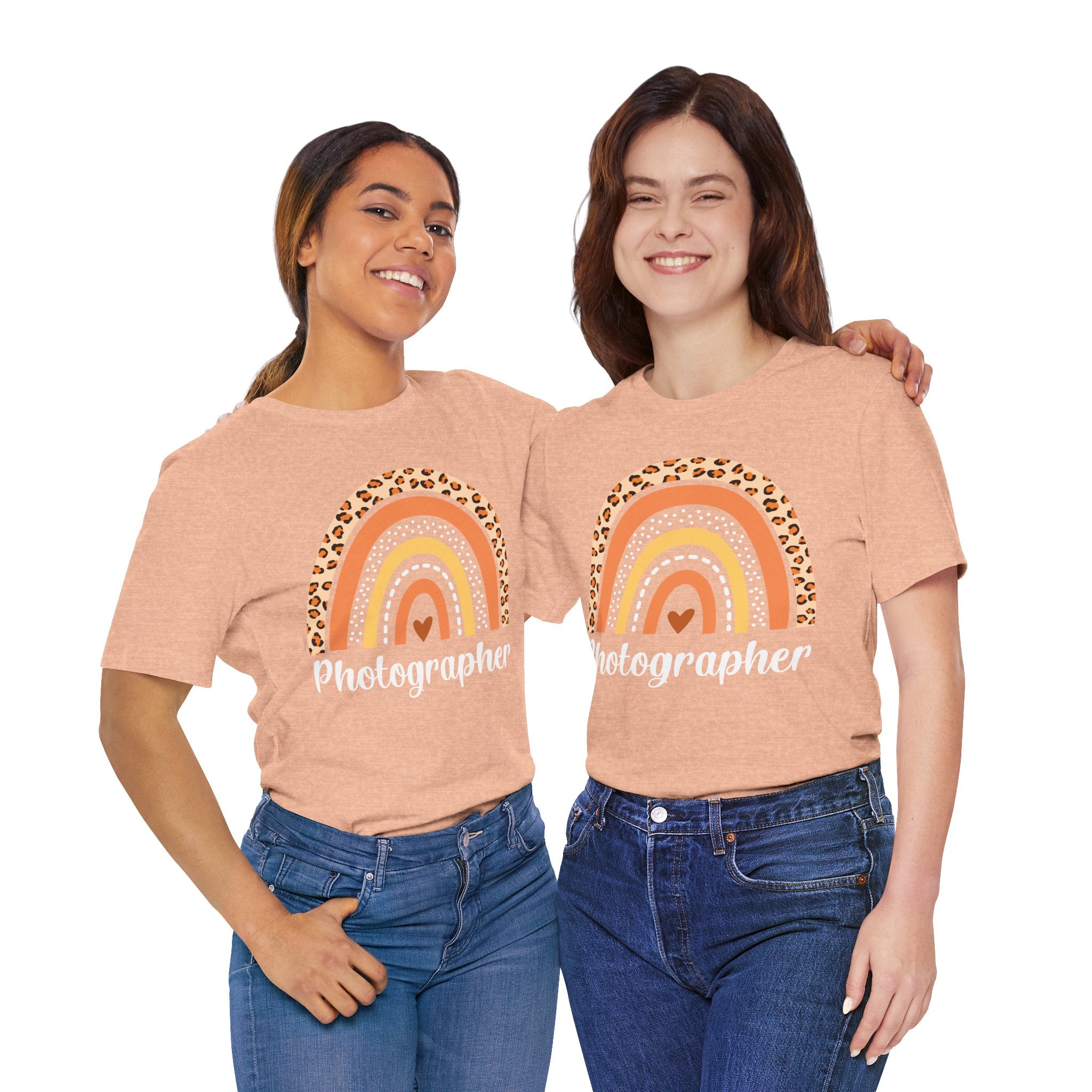Leopard Rainbow  Photographer Tee — Boho Heart Graphic T-Shirt