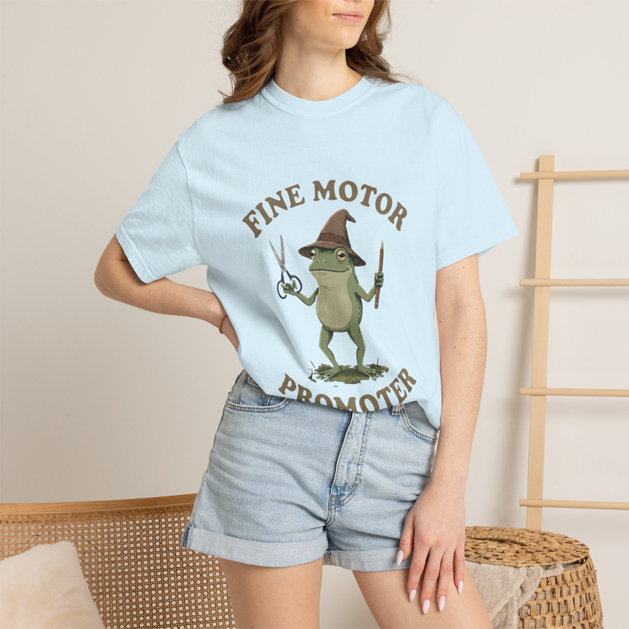 Fine Motor Promoter T-Shirt — Cute Frog Teacher Occupational Therapy Tee
