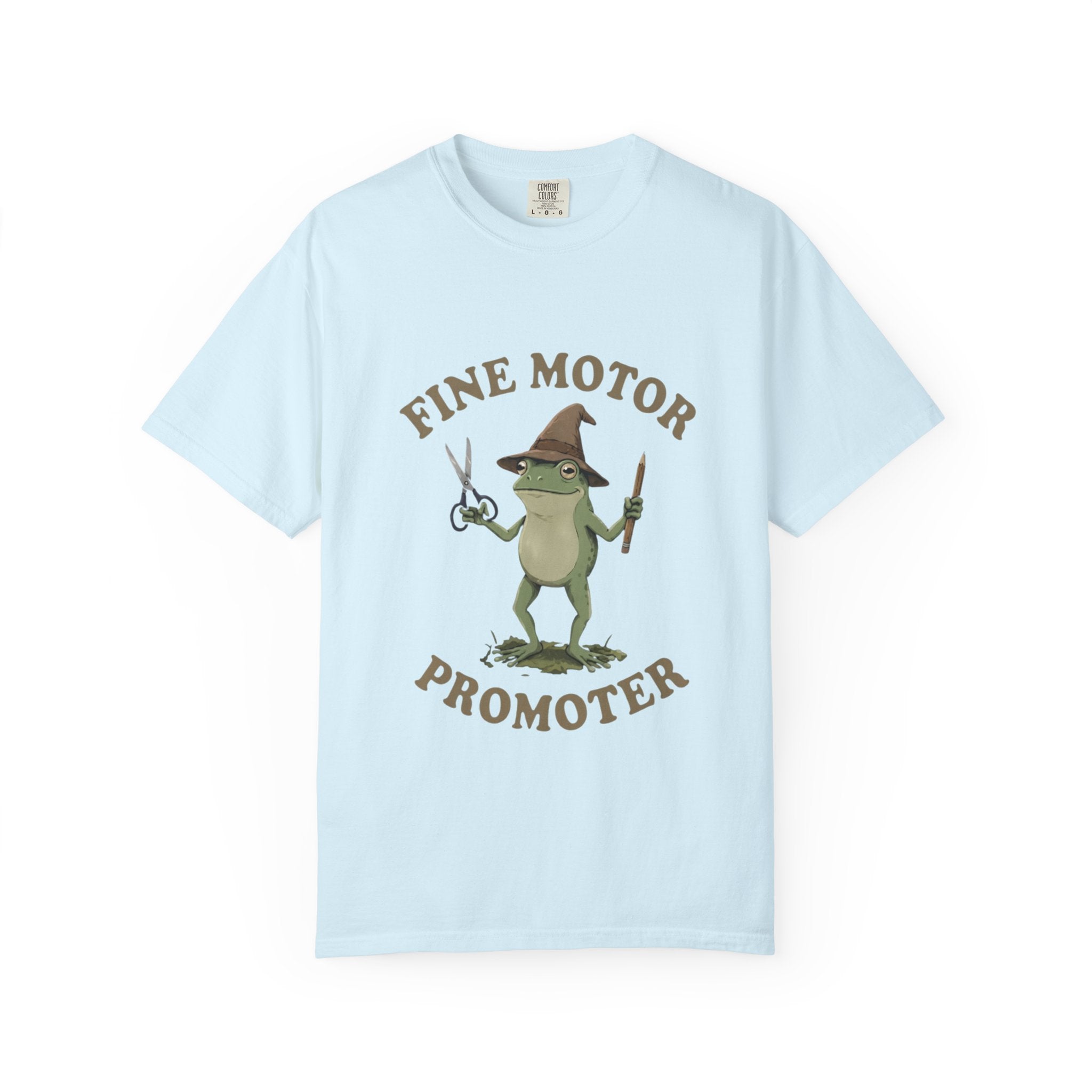 Fine Motor Promoter T-Shirt — Cute Frog Teacher Occupational Therapy Tee