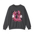 Halloween Pink Pumpkins Crewneck Sweatshirt — Cute Ghosts & Polka Dot Bow Design