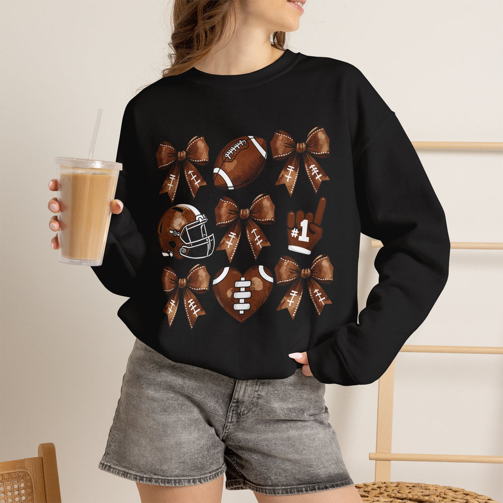Football Ribbon Icons Crewneck Sweatshirt