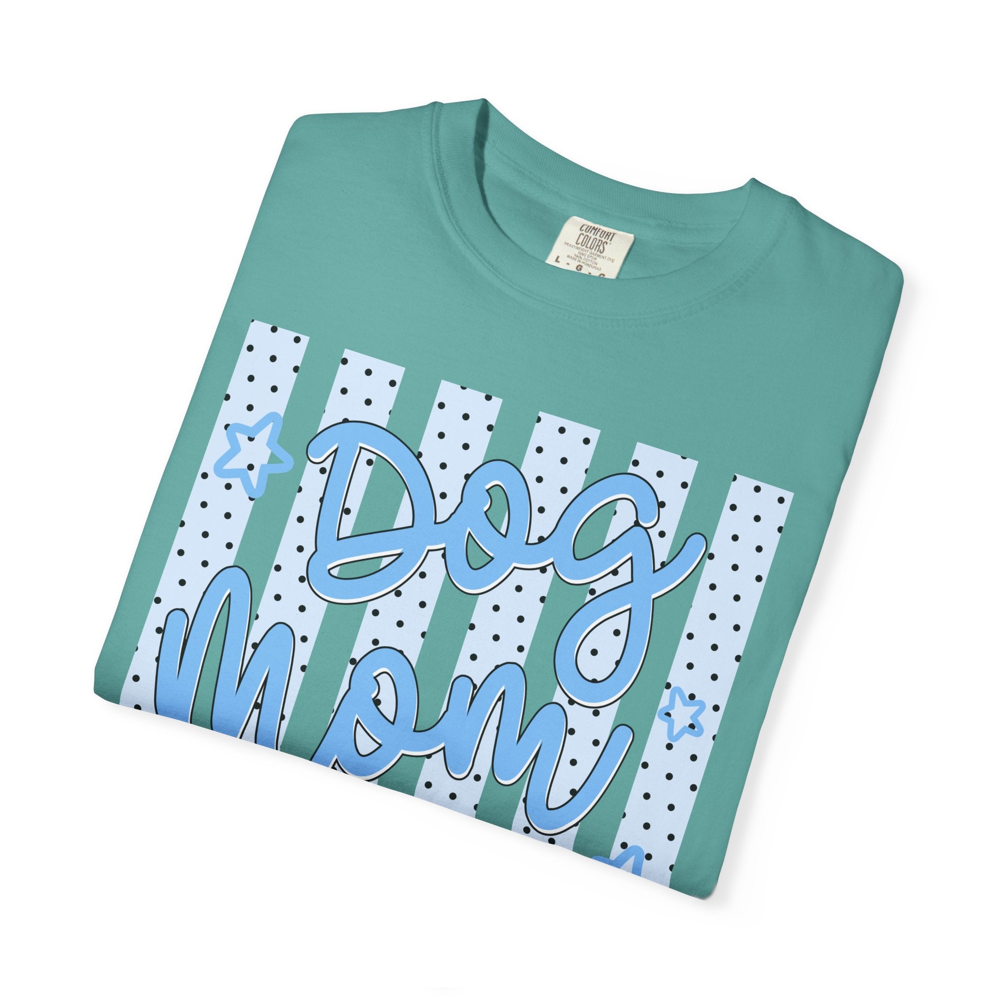 Dog Mom T-Shirt – Blue Stars & Stripes Pet Mom Tee