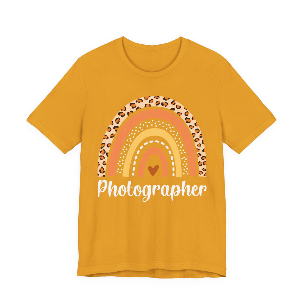 Leopard Rainbow  Photographer Tee — Boho Heart Graphic T-Shirt