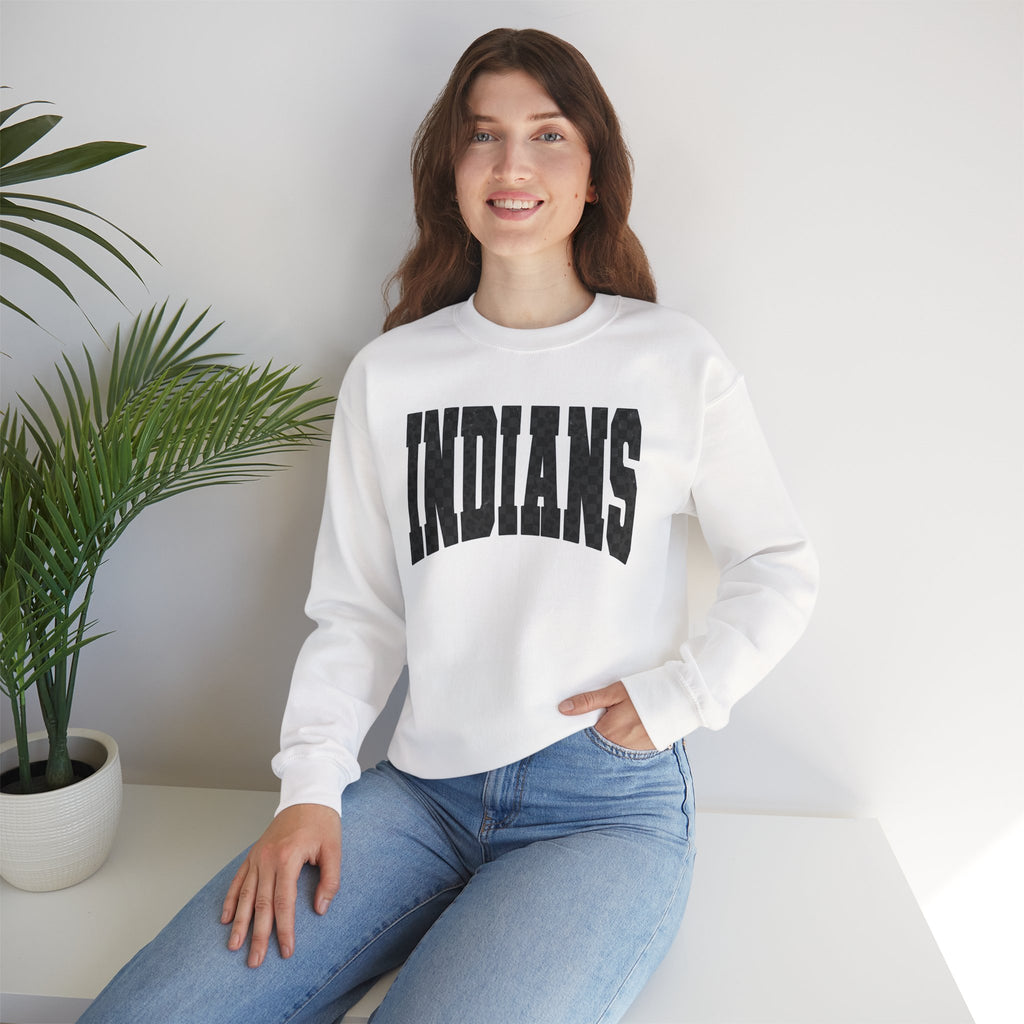 Indians Crewneck Sweatshirt — Vintage Collegiate Logo Pullover