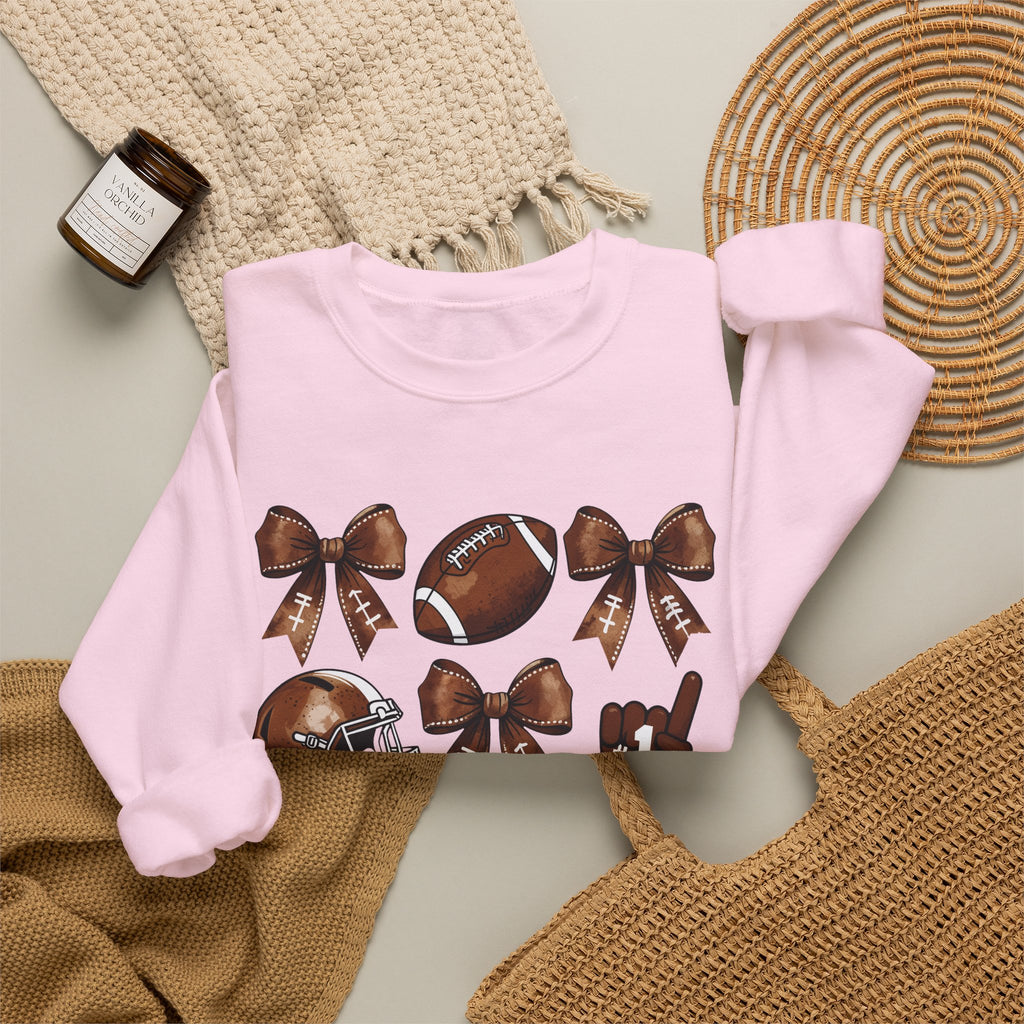 Football Ribbon Icons Crewneck Sweatshirt