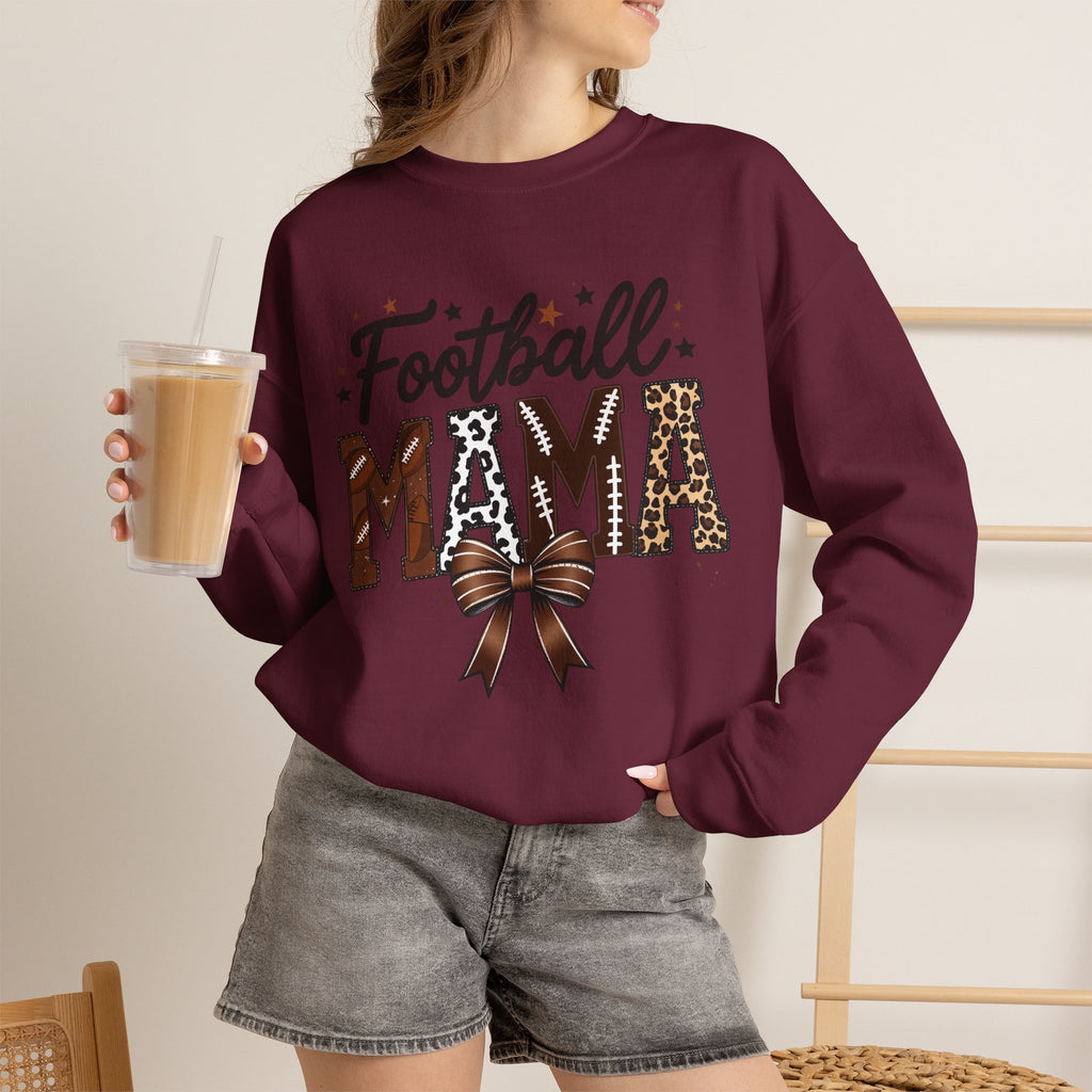 Football Mama Sweatshirt – Leopard Print Football Mom Crewneck