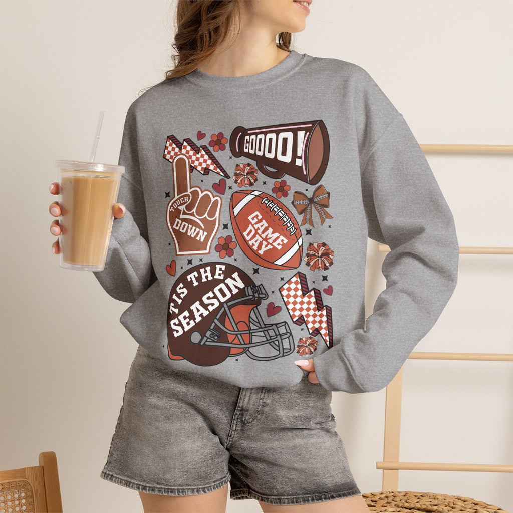 Football Season Crewneck Sweatshirt – 'Tis the Season Game Day Design