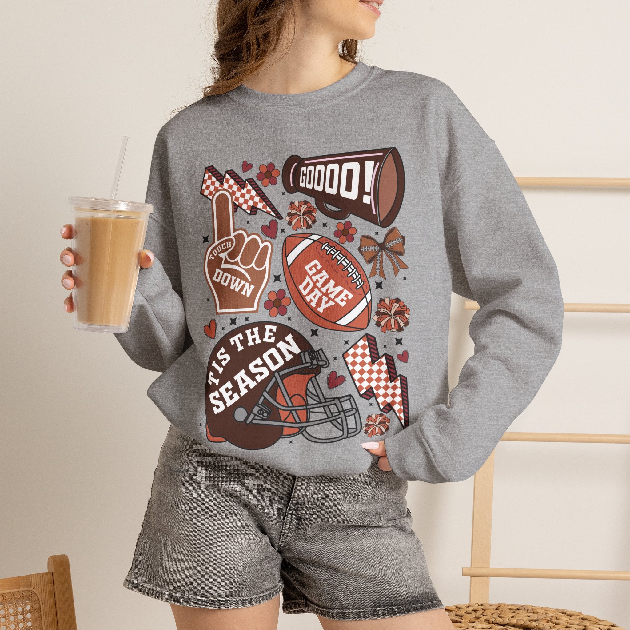 Football Season Crewneck Sweatshirt – 'Tis the Season Game Day Design