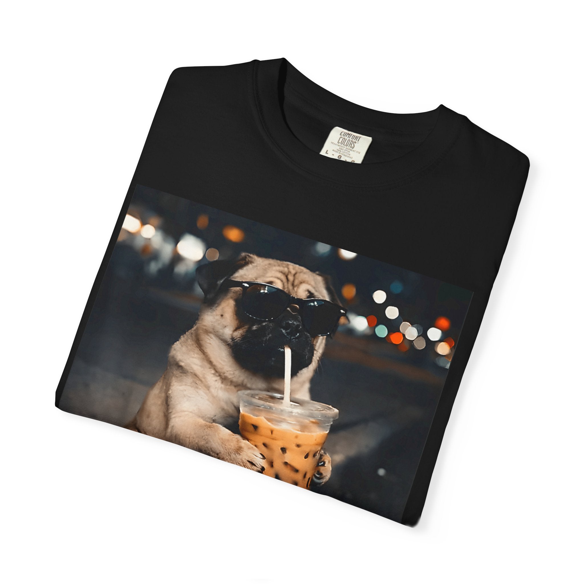 Pug Drinking Boba T‑Shirt — Cute Dog Bubble Tea Graphic Tee