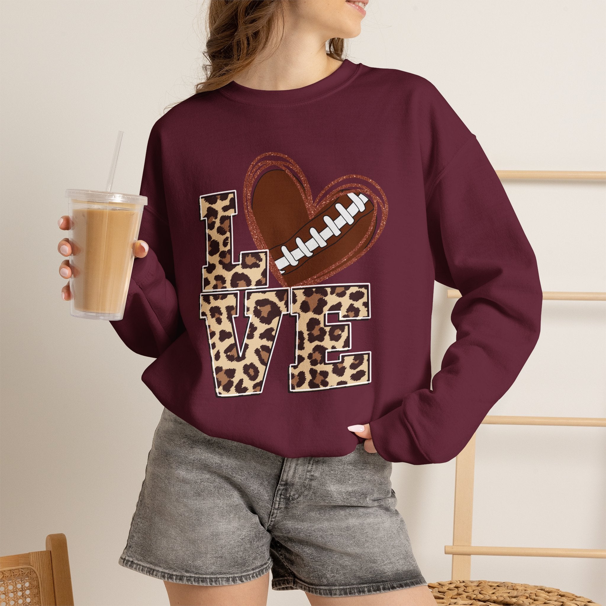 Football Love Leopard Sweatshirt