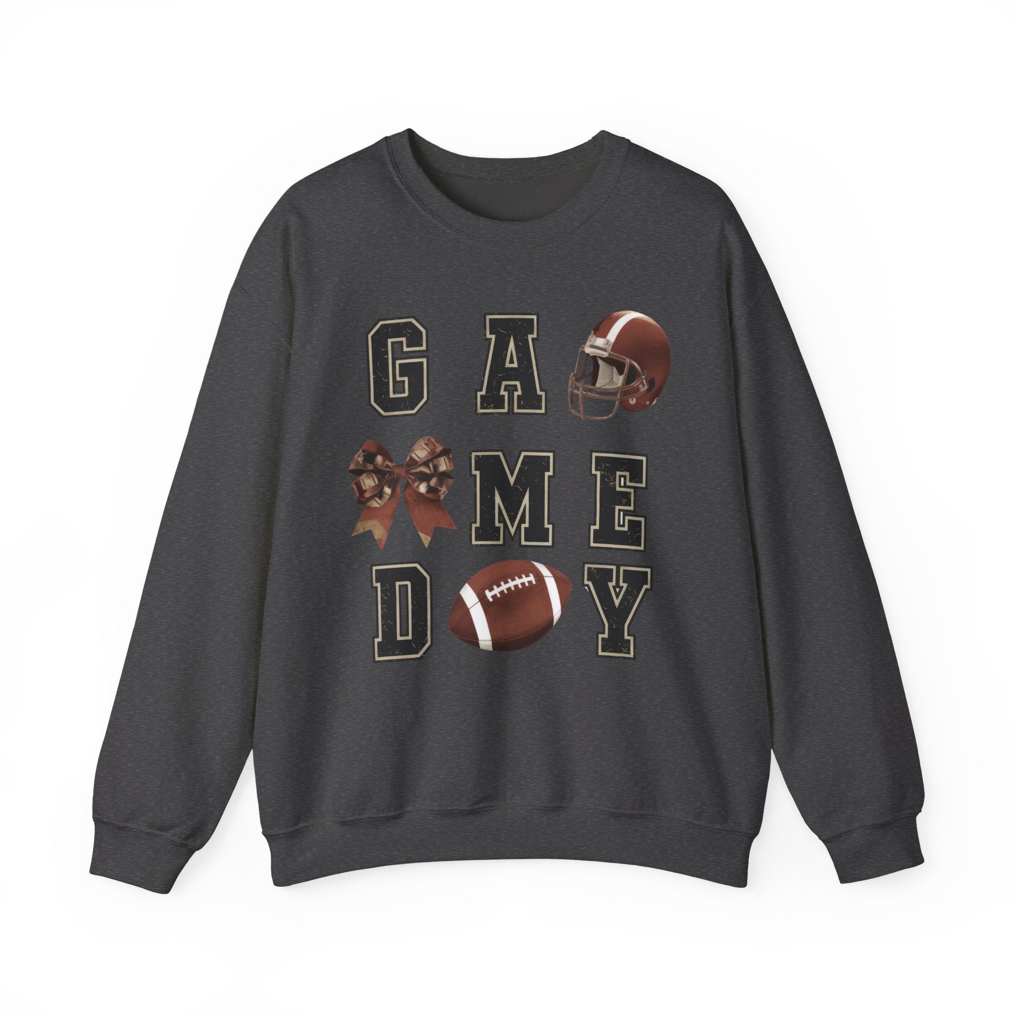 Game Day Sweatshirt — Football Helmet & Ball Crewneck