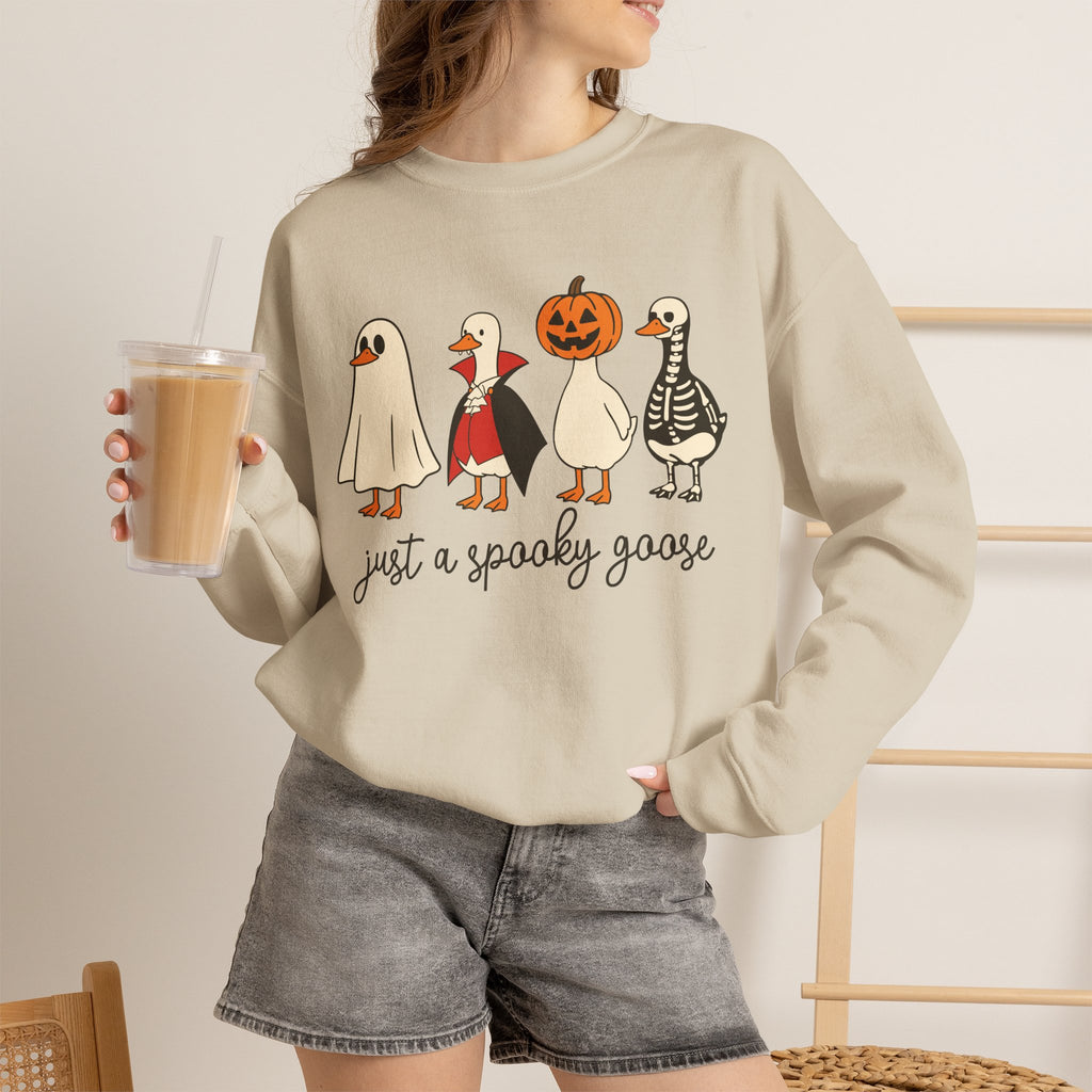 Just a Spooky Goose Sweatshirt — Cute Halloween Goose Crewneck