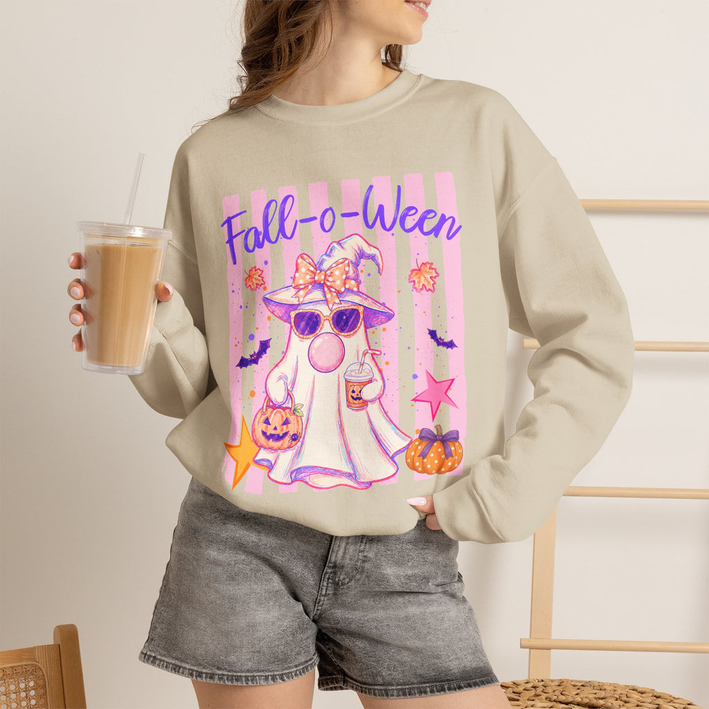 Fall-o-Ween Ghost Sweatshirt – Cute Pastel Halloween Crewneck