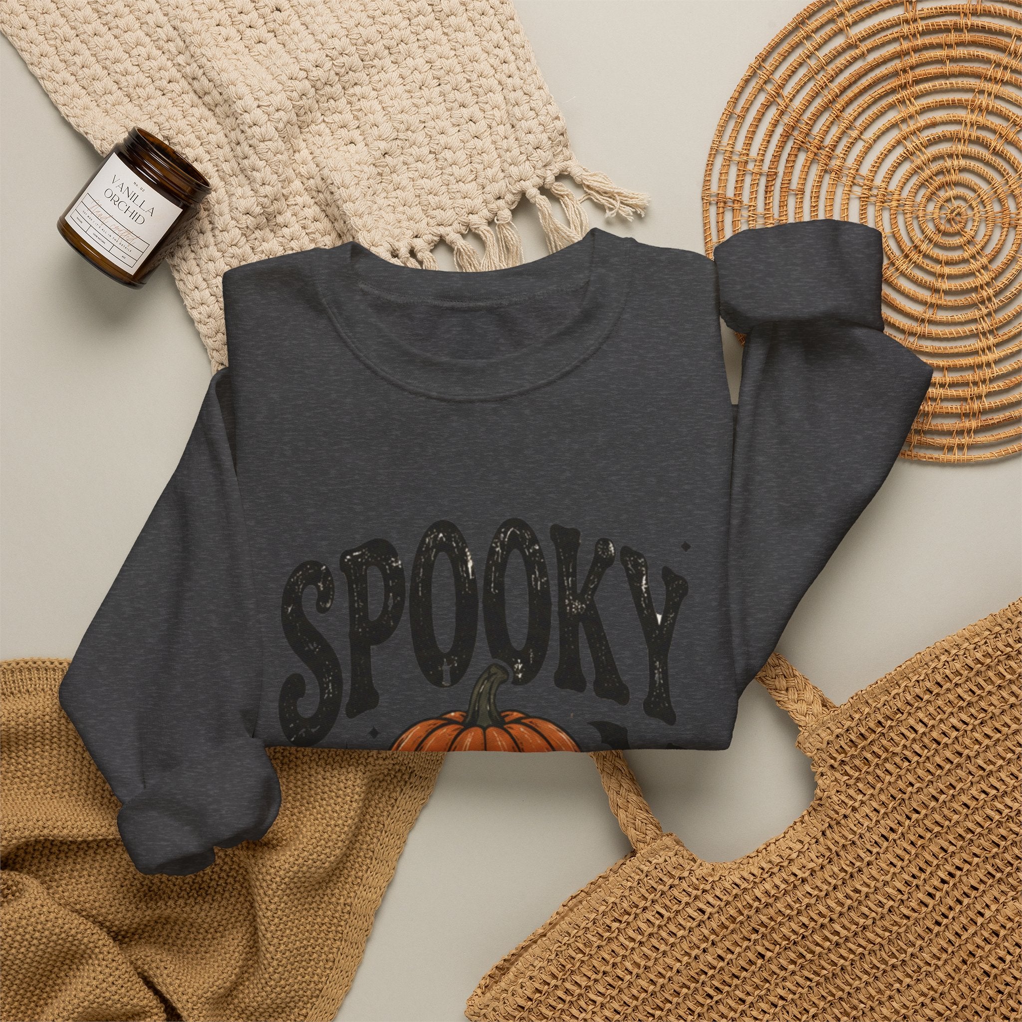 Spooky Season Sweatshirt — Pumpkin Jack-O'-Lantern Halloween Crewneck