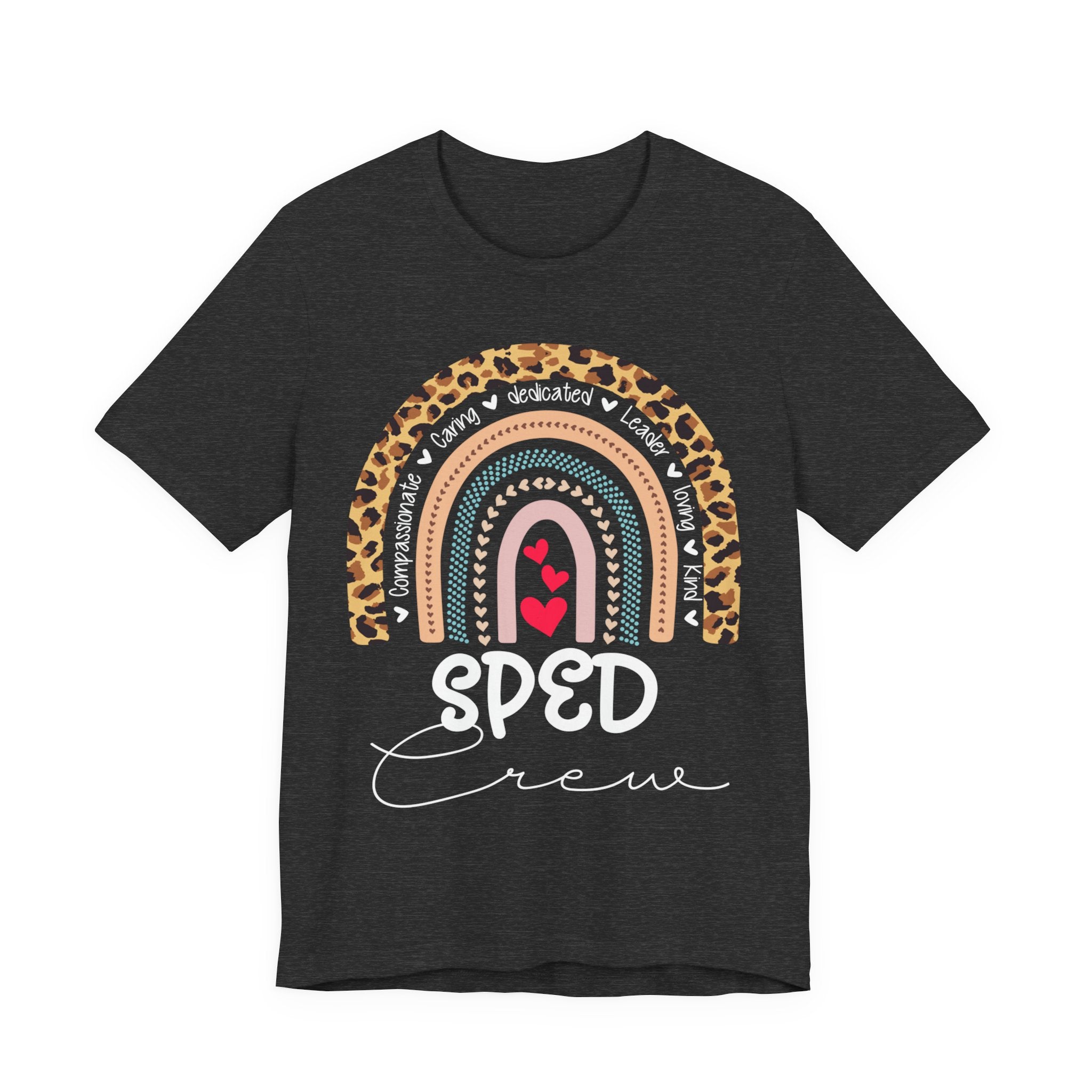 Leopard Rainbow Tee — Cute Pastel Heart Rainbow Graphic T-Shirt