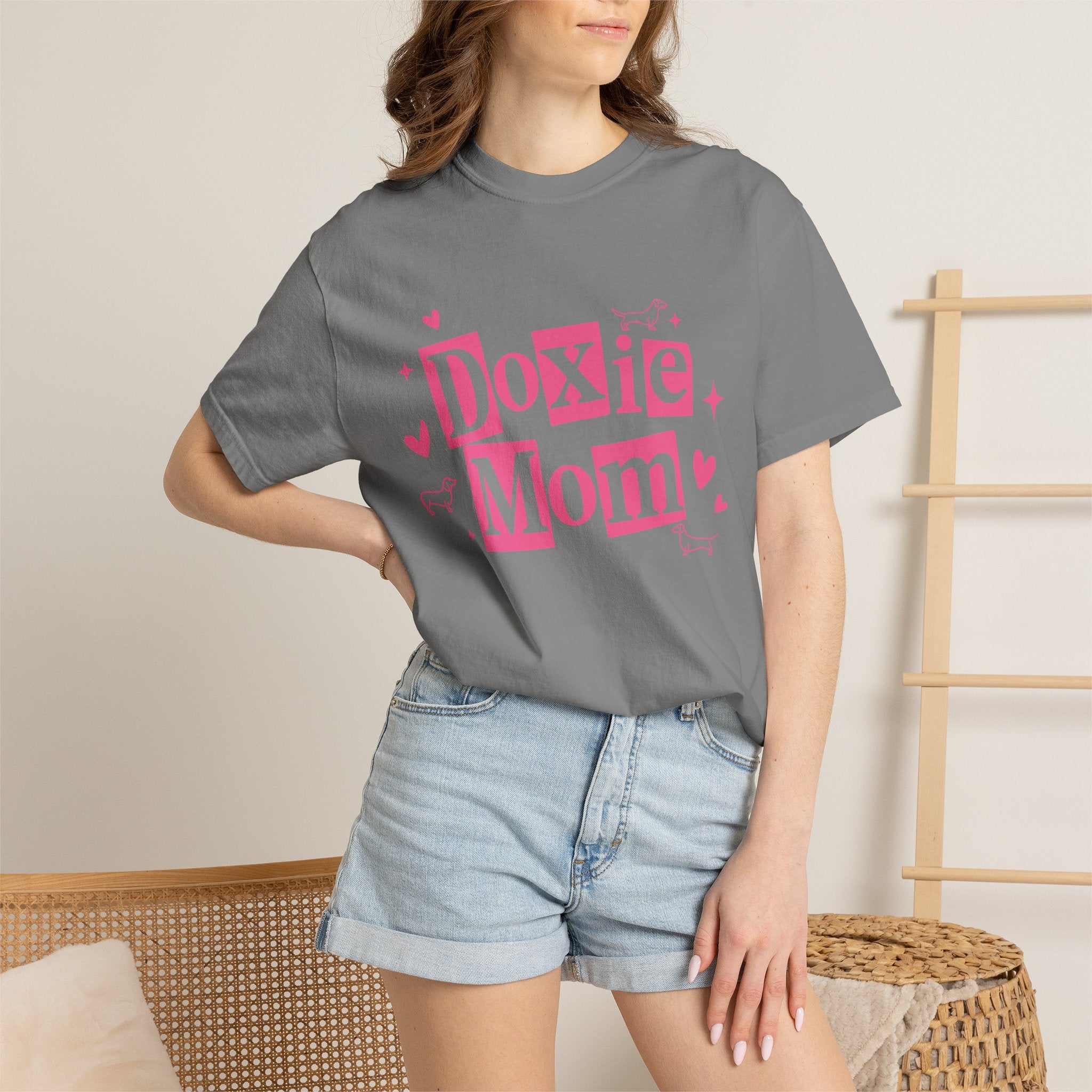 Doxie Mom T-Shirt — Cute Pink Dachshund Dog Mom Tee