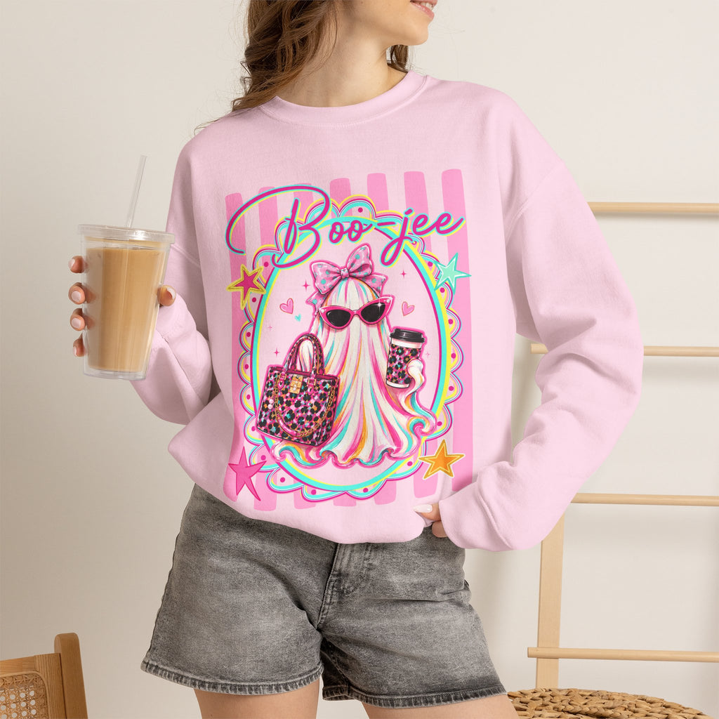 Halloween Crewneck Sweatshirt — "Boo-jee" Cute Ghost Fashion Graphic