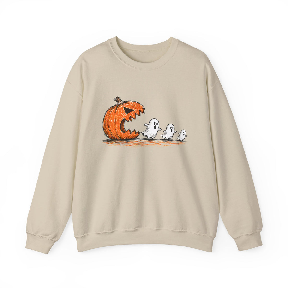 Halloween Pumpkin & Ghosts Crewneck Sweatshirt