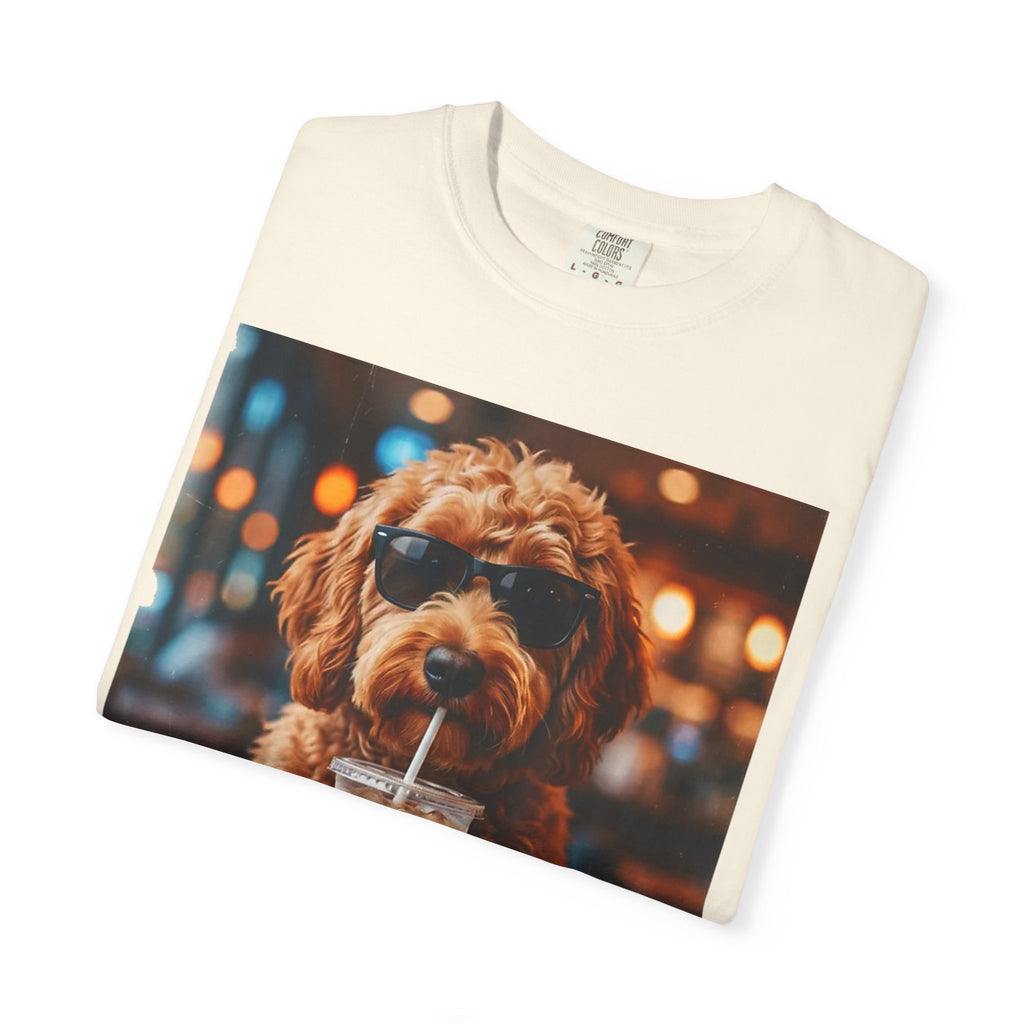 Cool Dog Drinking Iced Coffee T-Shirt