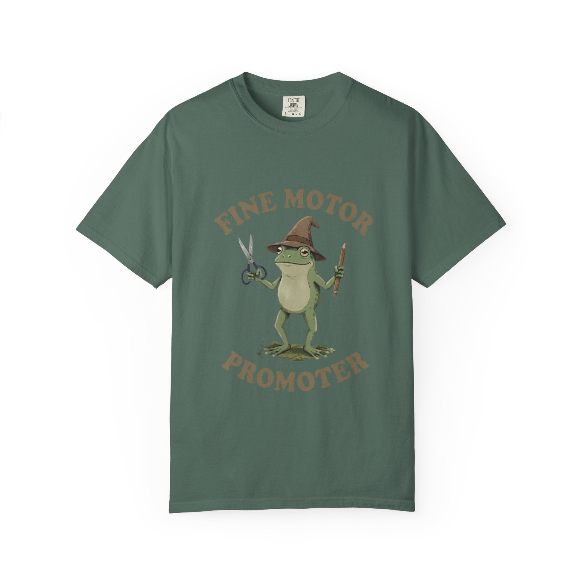 Fine Motor Promoter T-Shirt — Cute Frog Teacher Occupational Therapy Tee