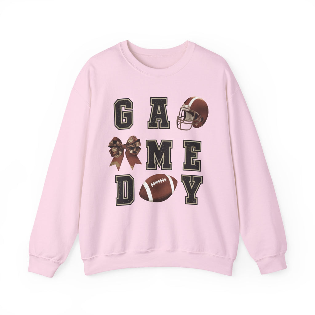 Game Day Sweatshirt — Football Helmet & Ball Crewneck