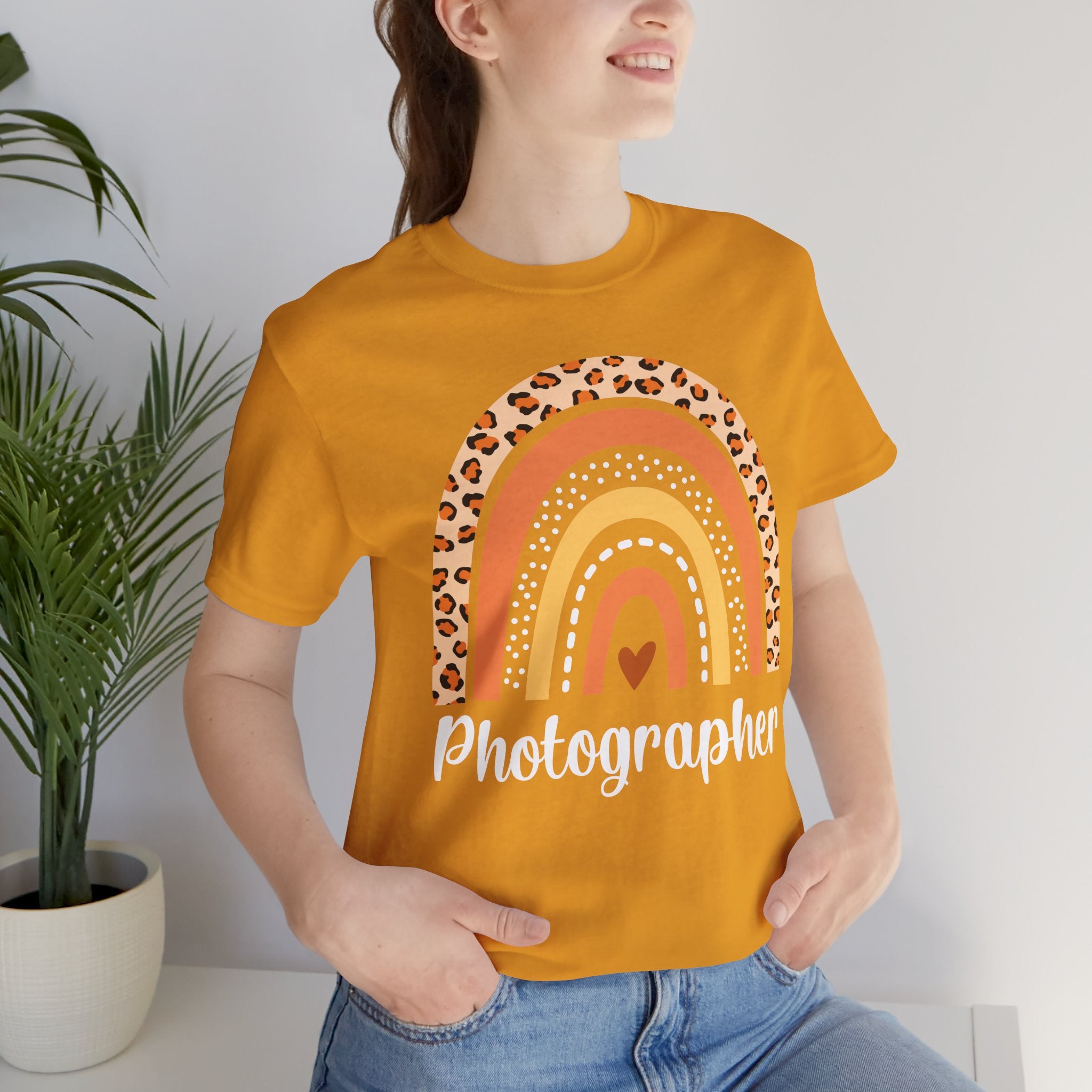 Leopard Rainbow  Photographer Tee — Boho Heart Graphic T-Shirt