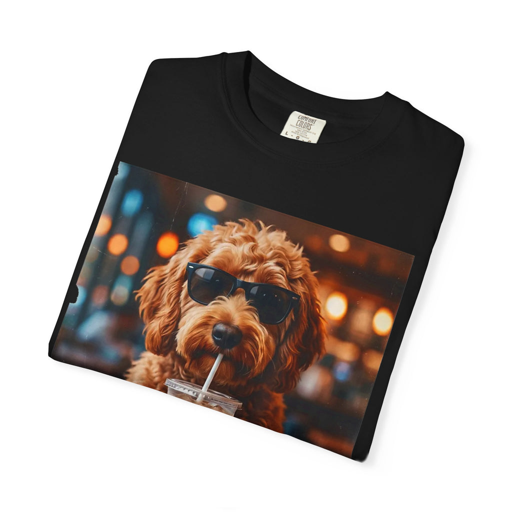 Cool Dog Drinking Iced Coffee T-Shirt