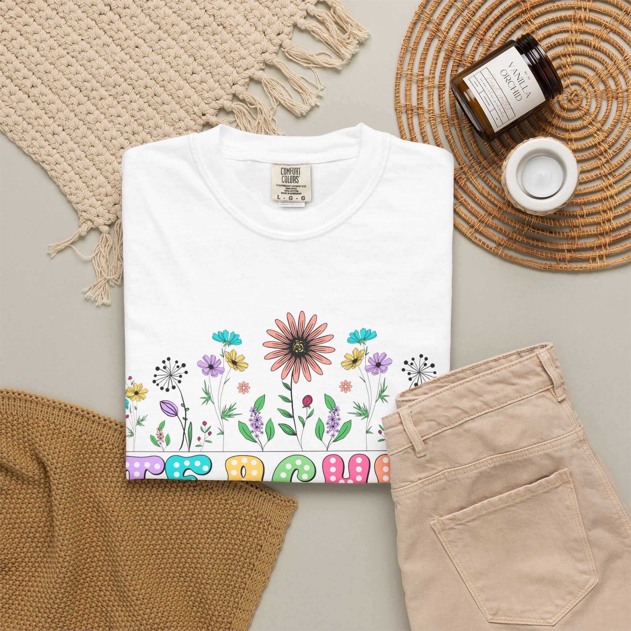 Teacher Floral T-Shirt — "Plant Seeds That Grow Forever"