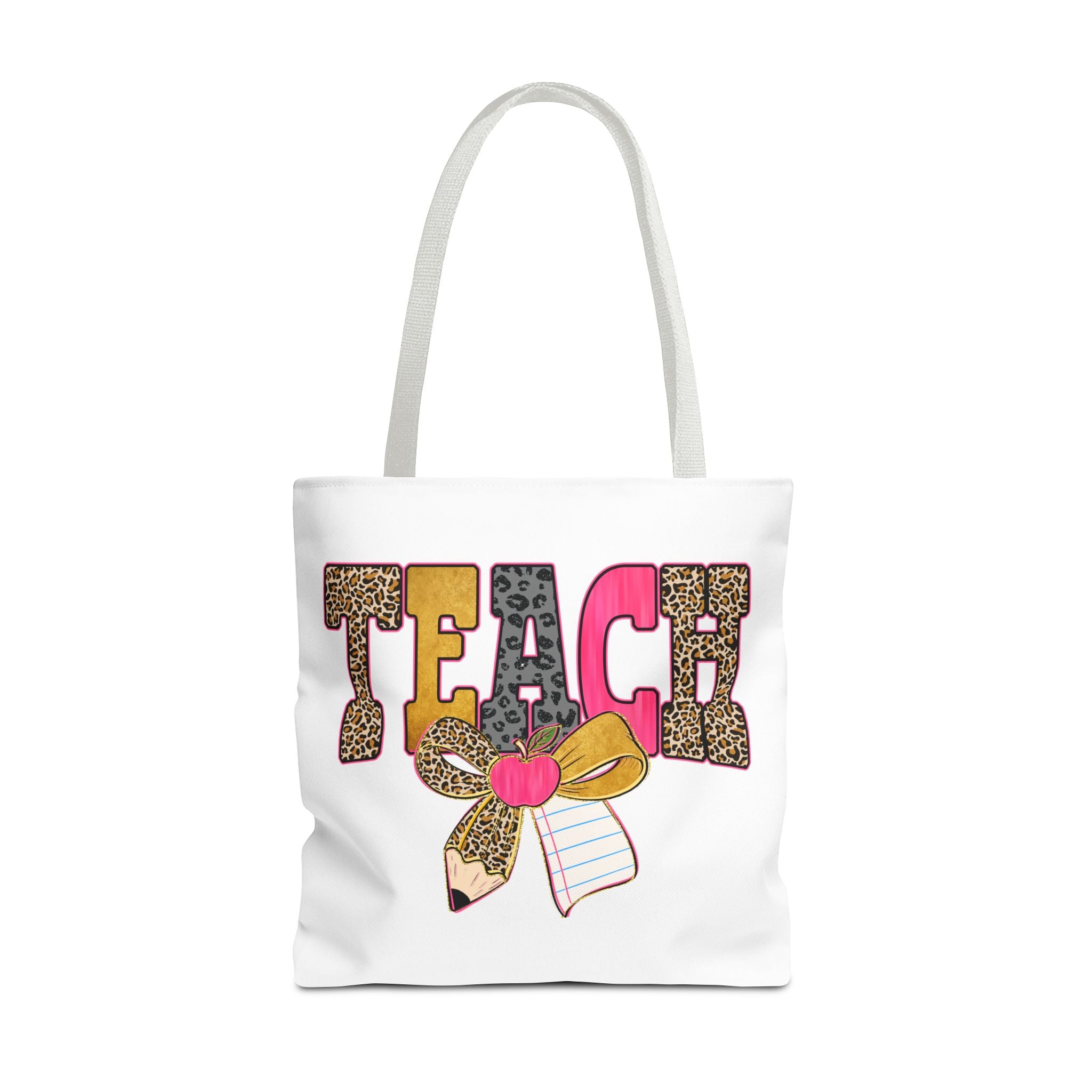Teacher Leopard Print Pencil Tote Bag — Cute TEACH School Teacher Gift