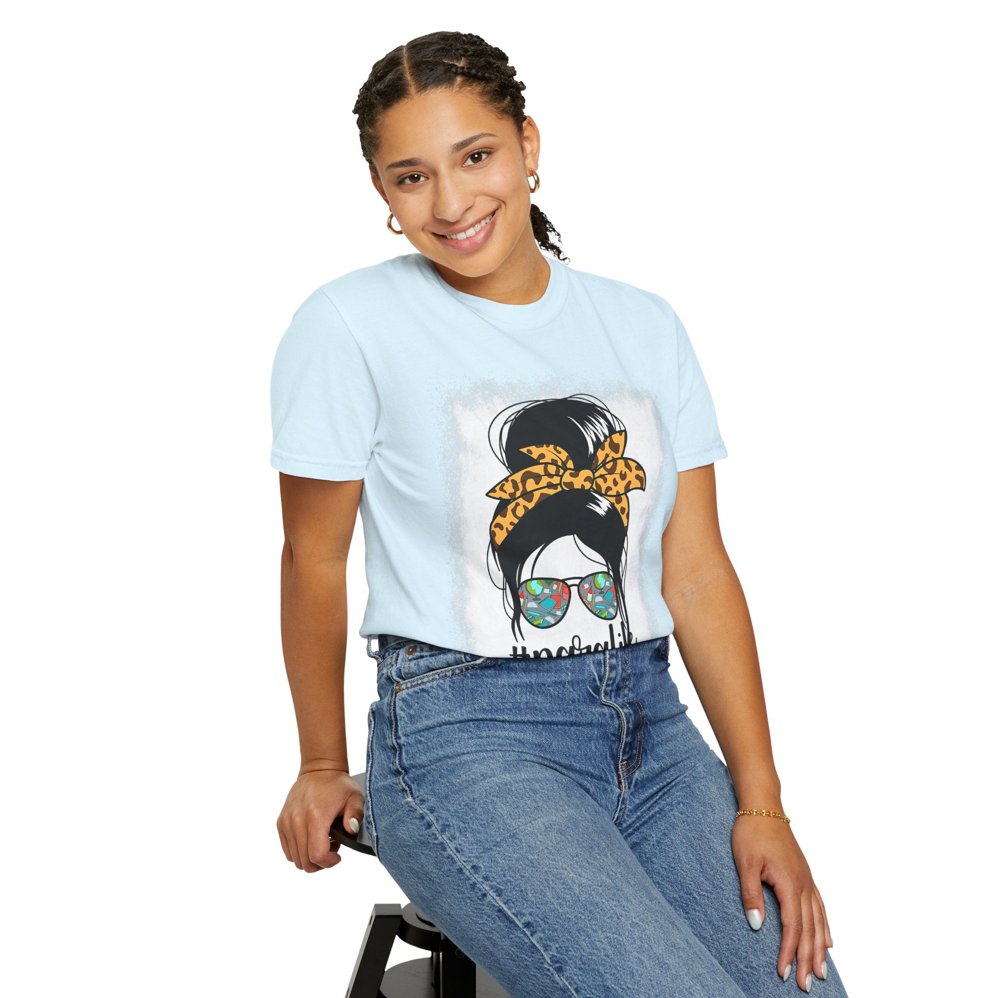 Para Life Graphic Tee — #paralife Sunglasses Messy Bun Shirt for Moms
