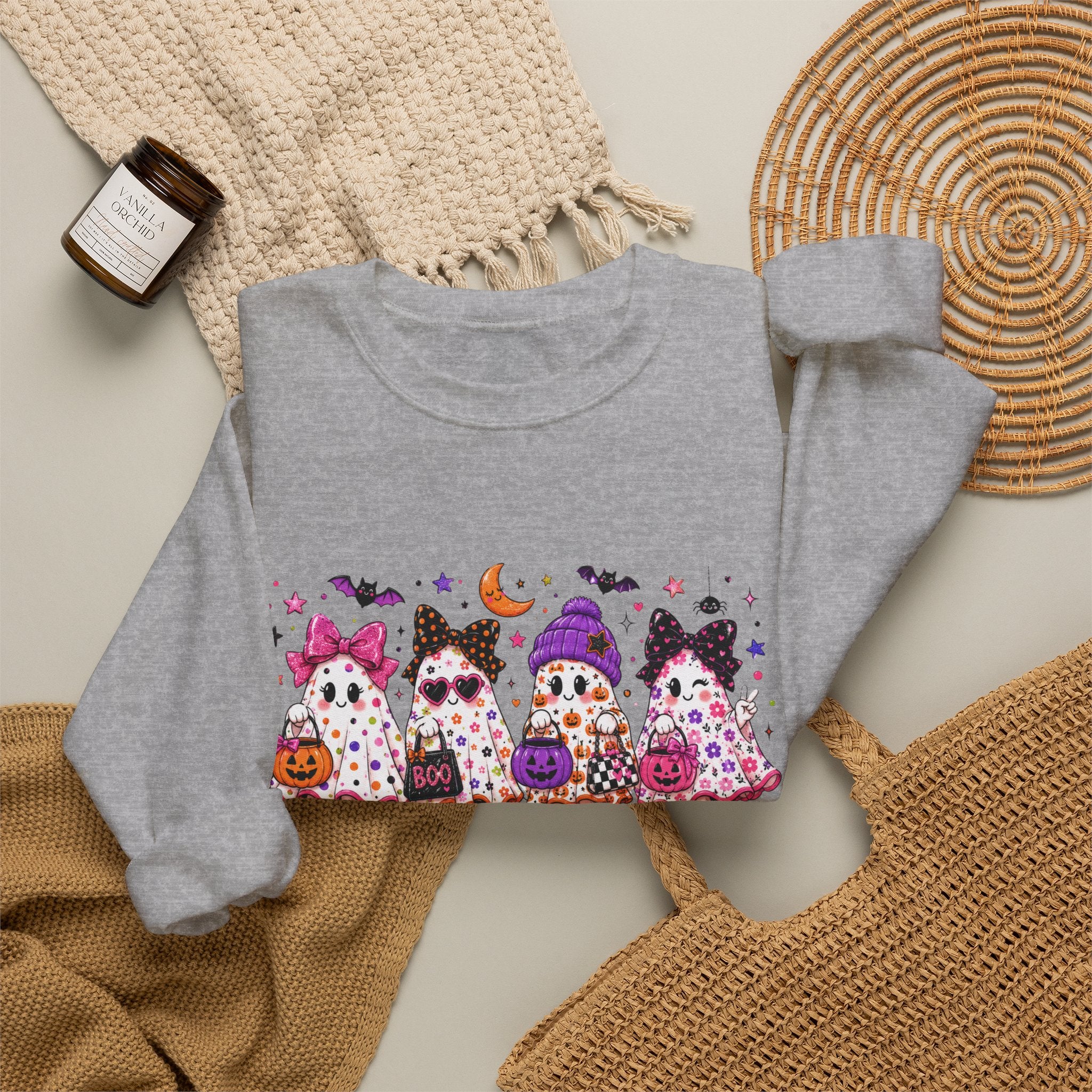 Halloween Gnomes Crewneck Sweatshirt — Cute Trick-or-Treat Gnome Halloween Sweater