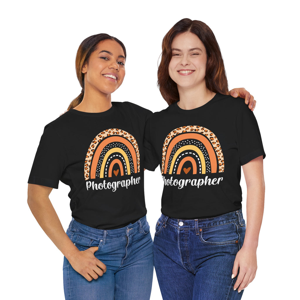 Leopard Rainbow  Photographer Tee — Boho Heart Graphic T-Shirt