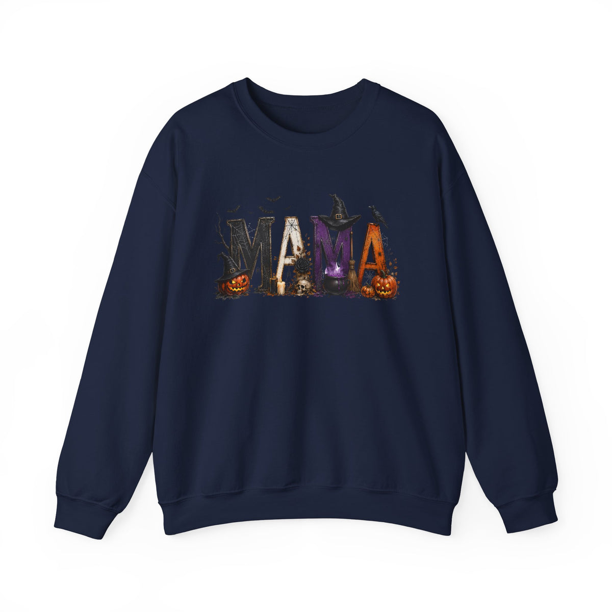 Halloween Mama Sweatshirt — Spooky Witch & Pumpkins Crewneck