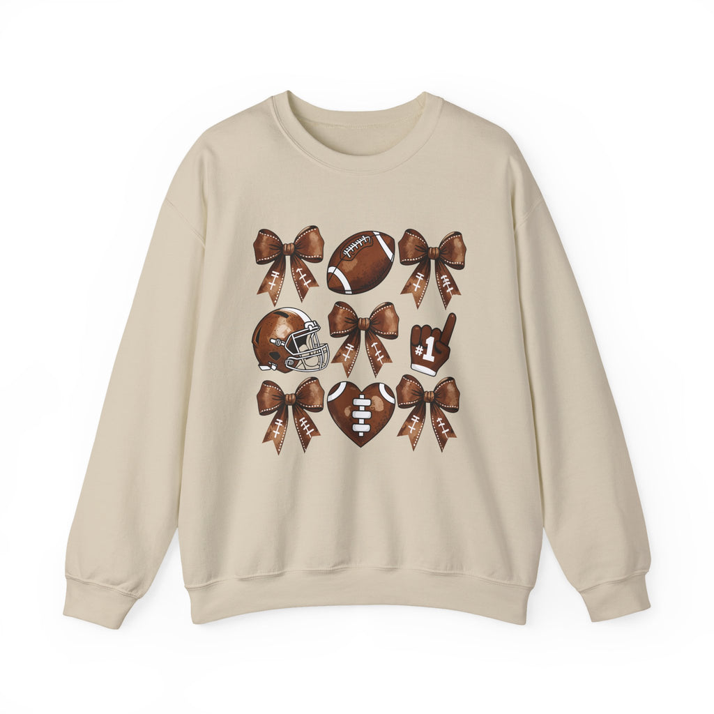 Football Ribbon Icons Crewneck Sweatshirt