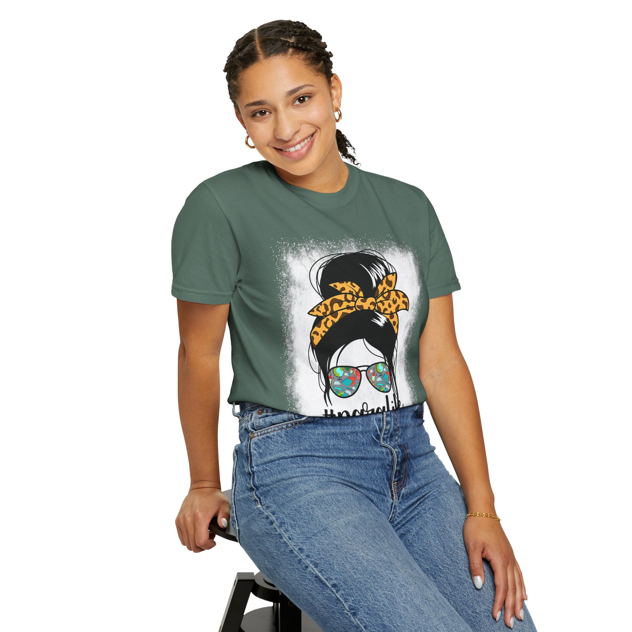 Para Life Graphic Tee — #paralife Sunglasses Messy Bun Shirt for Moms