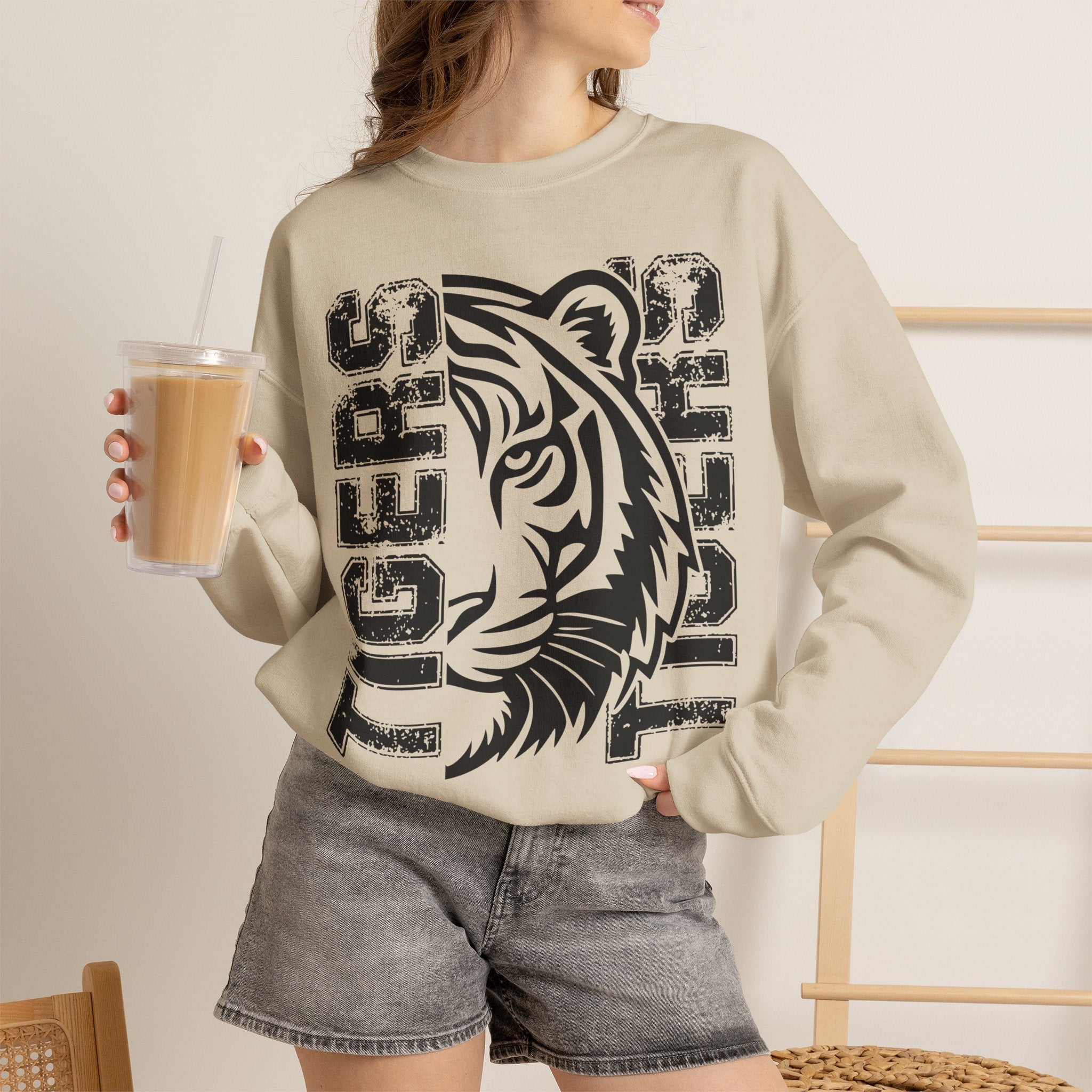 Tiger Mascot Crewneck Sweatshirt