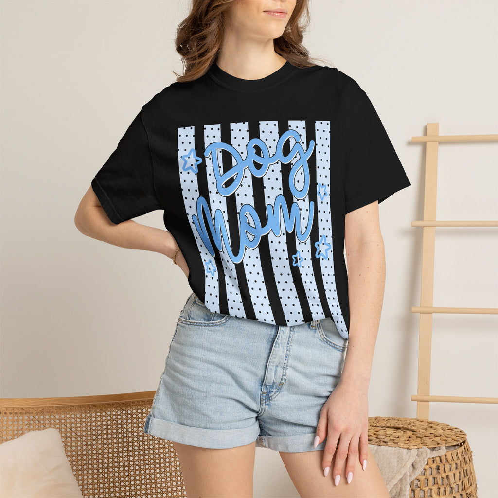Dog Mom T-Shirt – Blue Stars & Stripes Pet Mom Tee