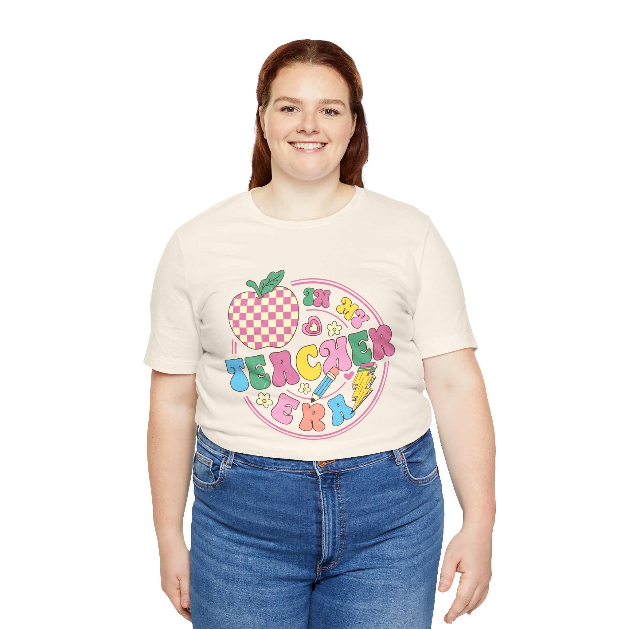 Teacher Vibes Tee — Cute Retro Apple Classroom Graphic T-Shirt