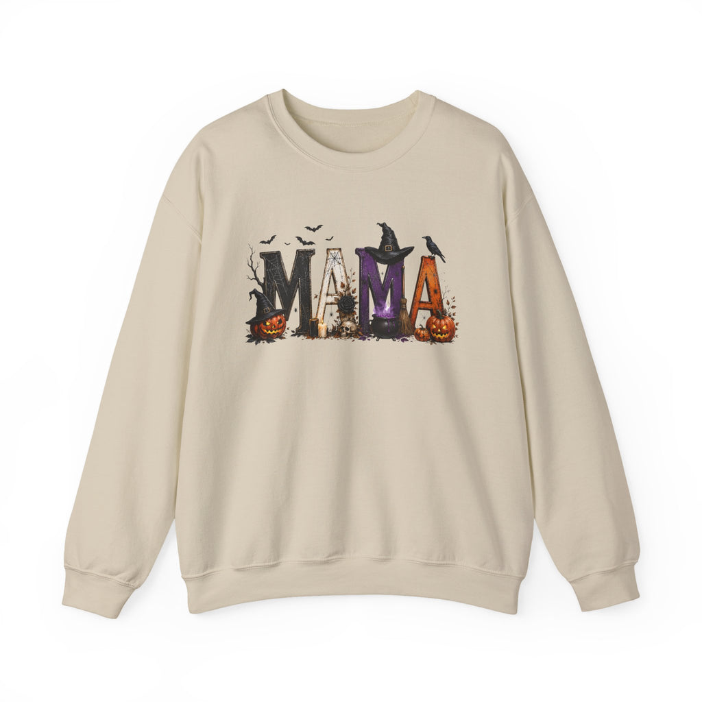 Halloween Mama Sweatshirt — Spooky Witch & Pumpkins Crewneck