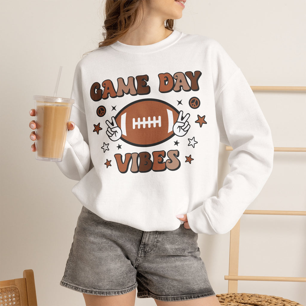 Game Day Vibes Sweatshirt — Retro Football Crewneck