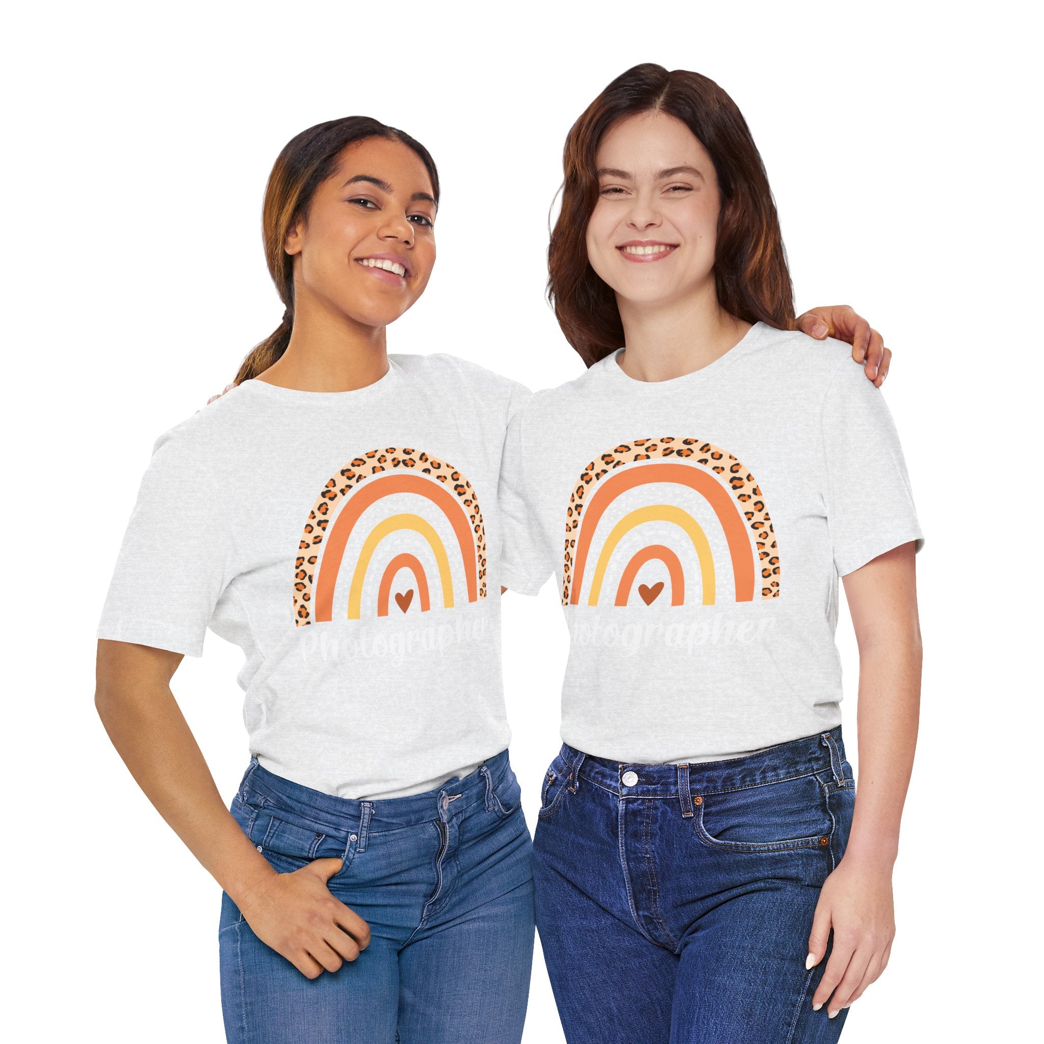 Leopard Rainbow  Photographer Tee — Boho Heart Graphic T-Shirt