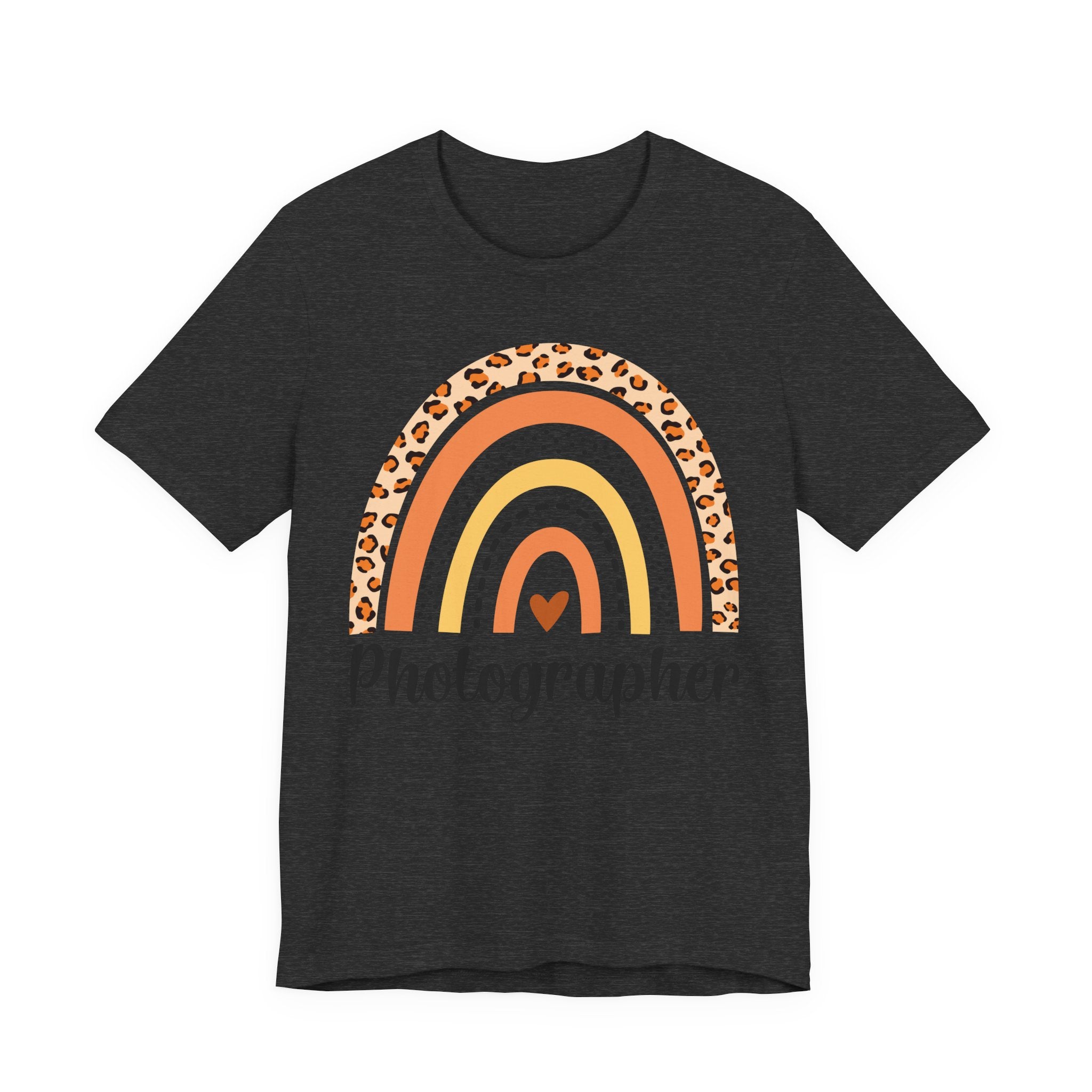 Photographer Rainbow Tee — Leopard Print Rainbow Graphic T-Shirt for Photographers