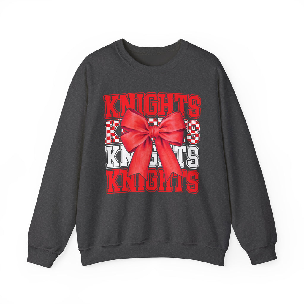 Crewneck Sweatshirt — 'Knights' Red Bow School Spirit  Crew