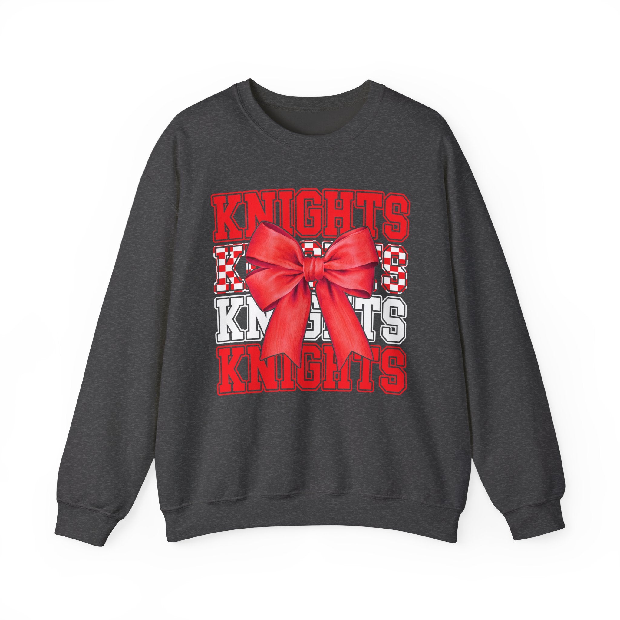 Crewneck Sweatshirt — 'Knights' Red Bow School Spirit  Crew
