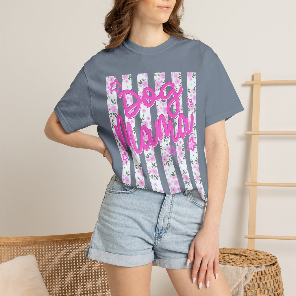 Dog Mama Floral Flag T-Shirt