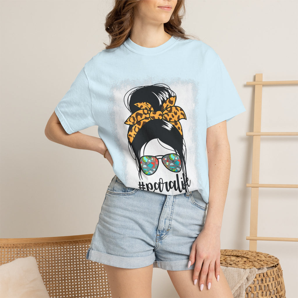 Para Life Graphic Tee — #paralife Sunglasses Messy Bun Shirt for Moms