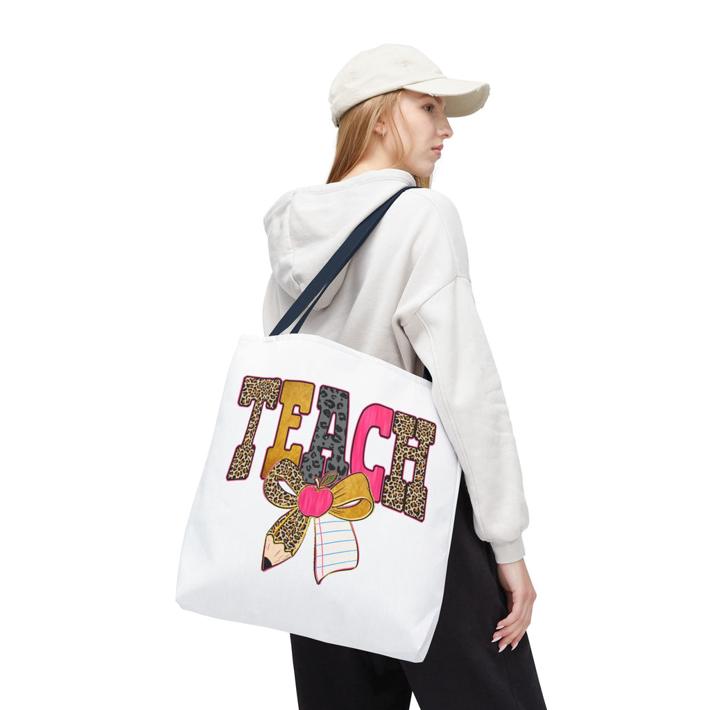 Teacher Leopard Print Pencil Tote Bag — Cute TEACH School Teacher Gift