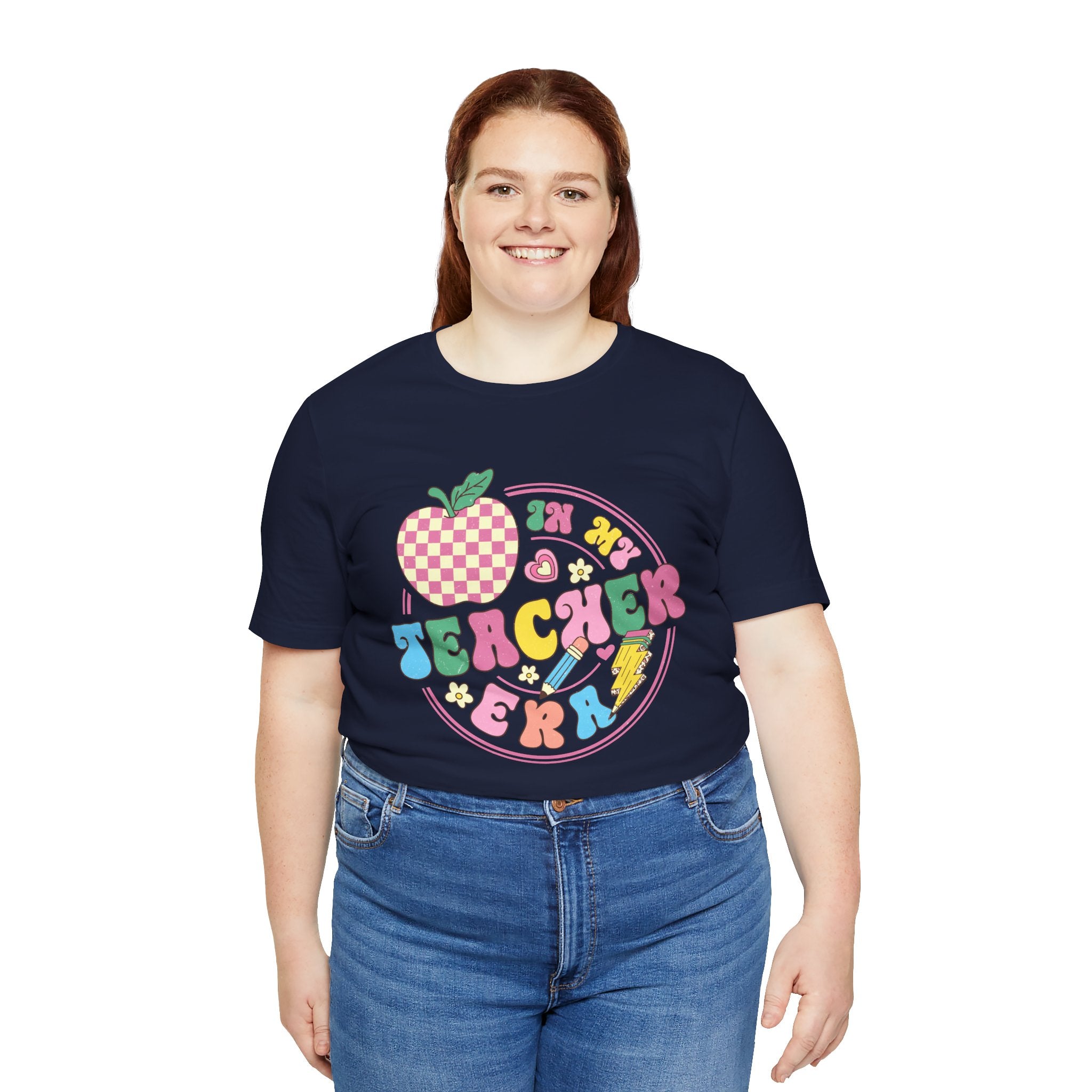 Teacher Vibes Tee — Cute Retro Apple Classroom Graphic T-Shirt