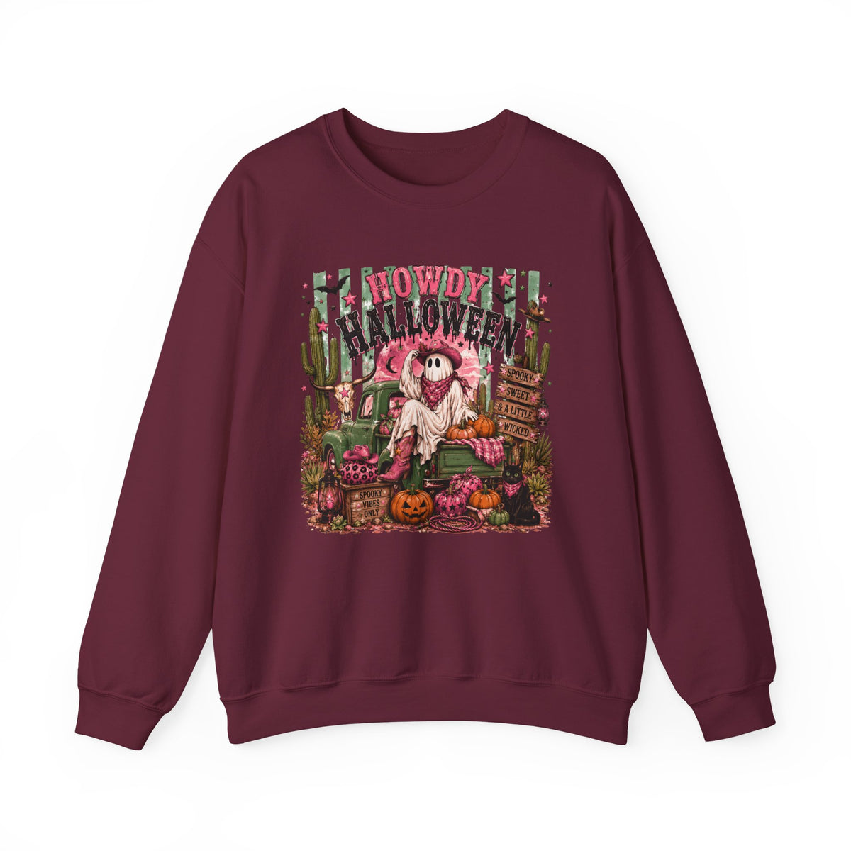Howdy Halloween Crewneck Sweatshirt – Southwestern Ghost Pumpkin Fall Sweatshirt