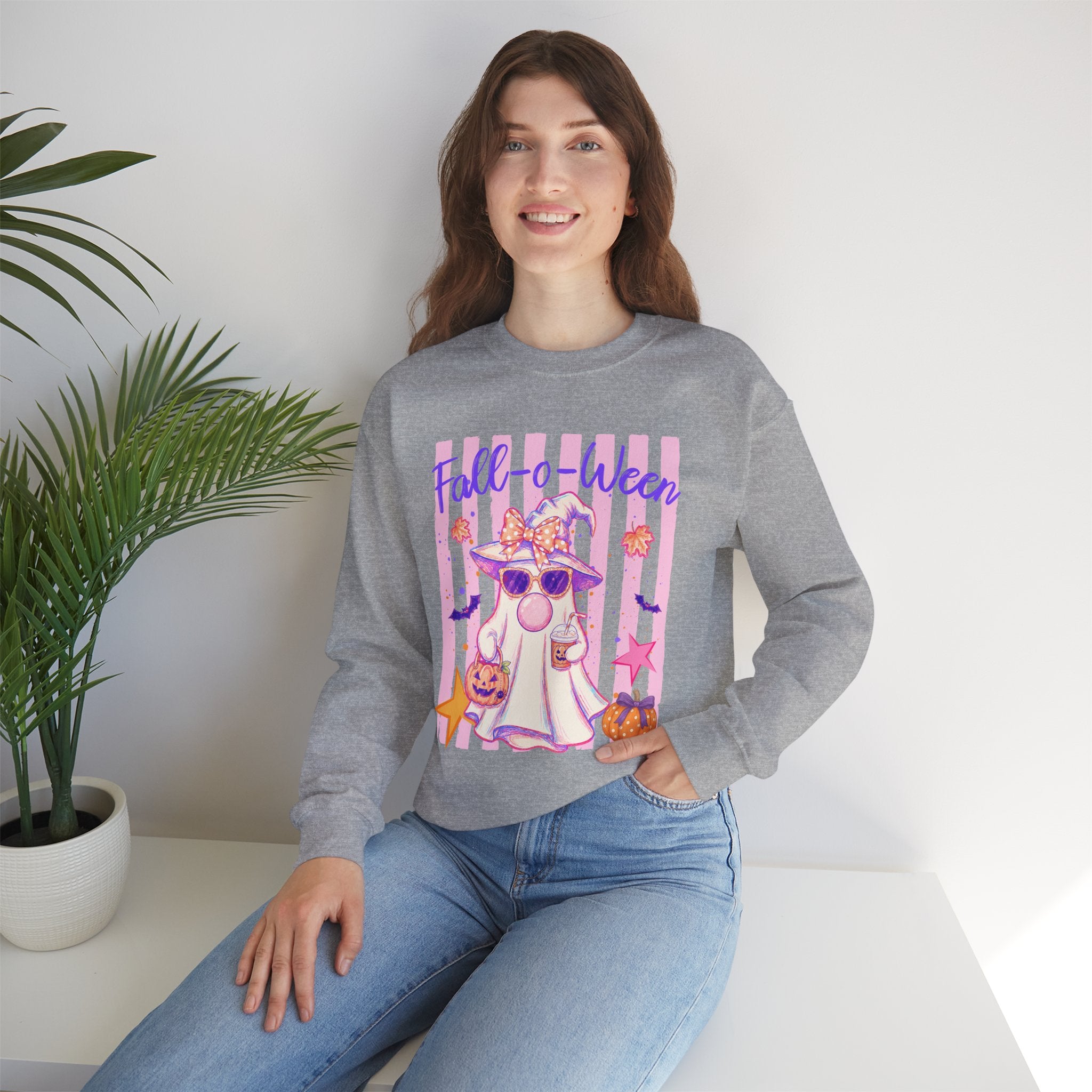 Fall-o-Ween Ghost Sweatshirt – Cute Pastel Halloween Crewneck
